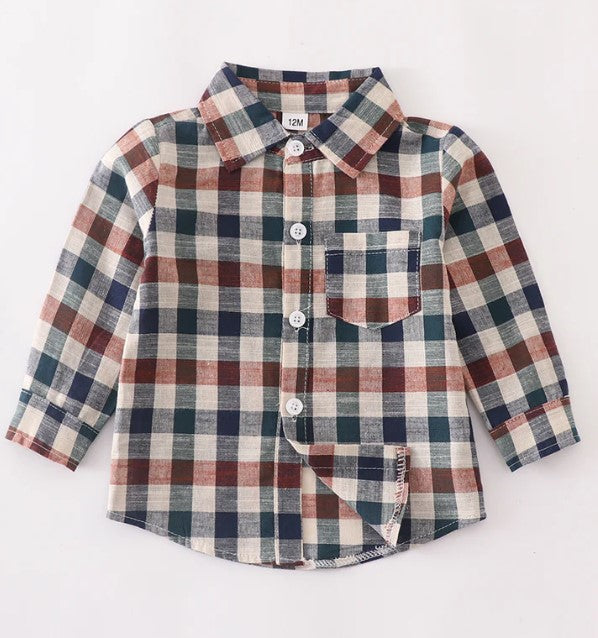 Plaid button down shirt