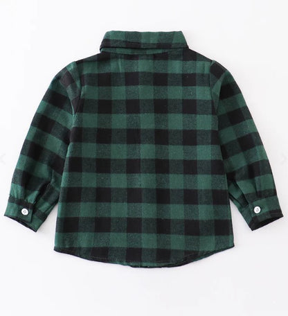 Forest plaid button down shirt