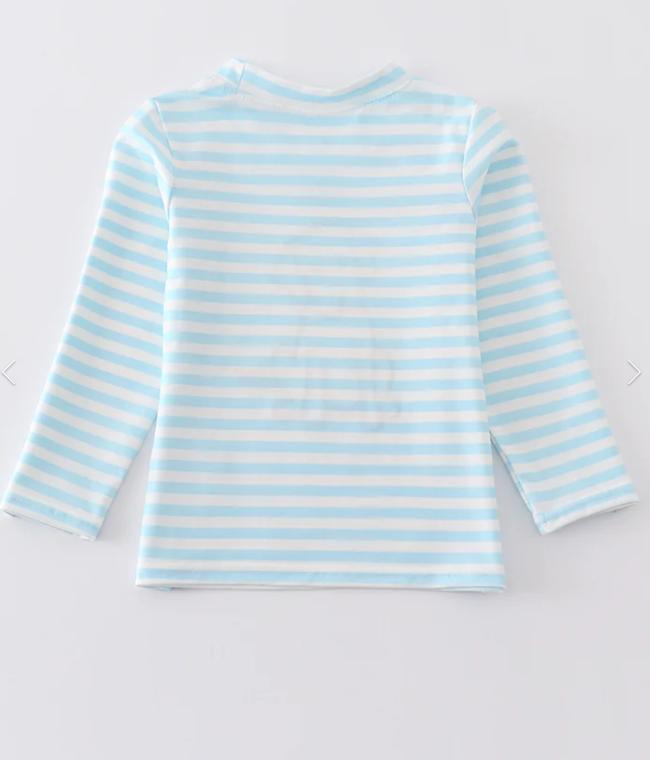 Blue Stripe Dog Top